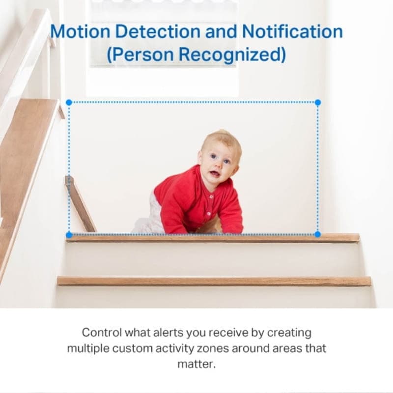 TP-Link Tapo C211 3MP 2K 360° avec audio bidirectionnel, détection de mouvement et reconnaissance de personne, zones dactivité personnalisables