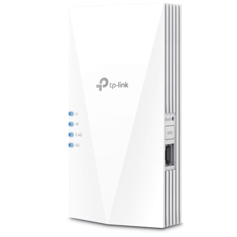 TP-Link RE600X Repetidor Wi‑Fi 6 AX1800 branco com porta Gigabit, cobertura para toda a casa via OneMesh, ícones de roteador e extensor destacados