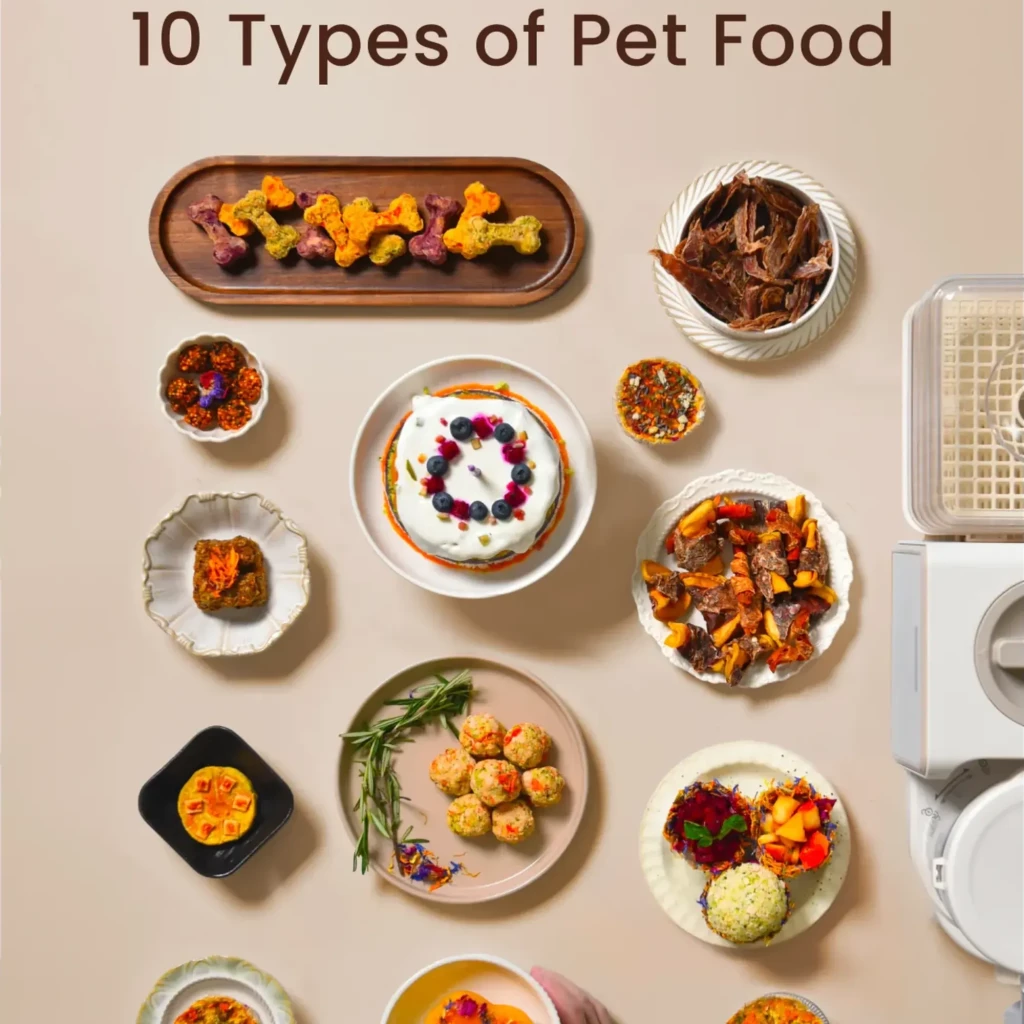 TopTrees Pet Treats Maker – processador branco com painel digital, botões táteis, jarra com alça e acessório de desidratação empilhável em múltiplas - Item2