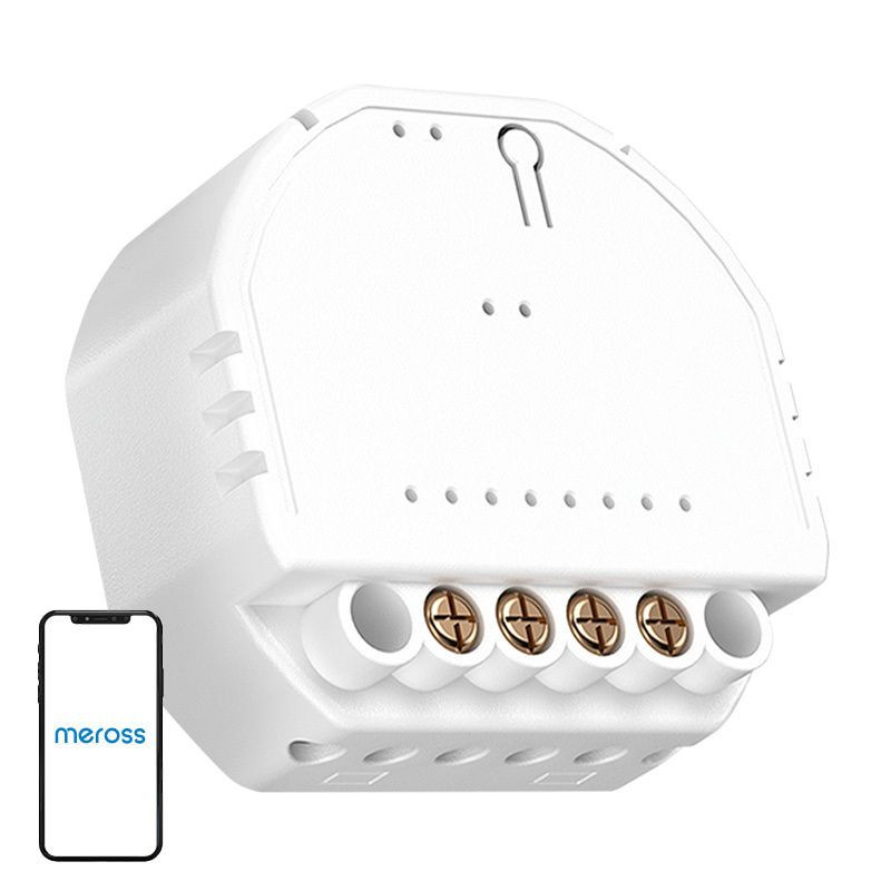 Meross MSS815MA-UN WiFi - Switch: módulo interruptor empotrable blanco con carcasa compacta, bornes de tornillo accesibles y ranuras de ventilación lateral. - Ítem1