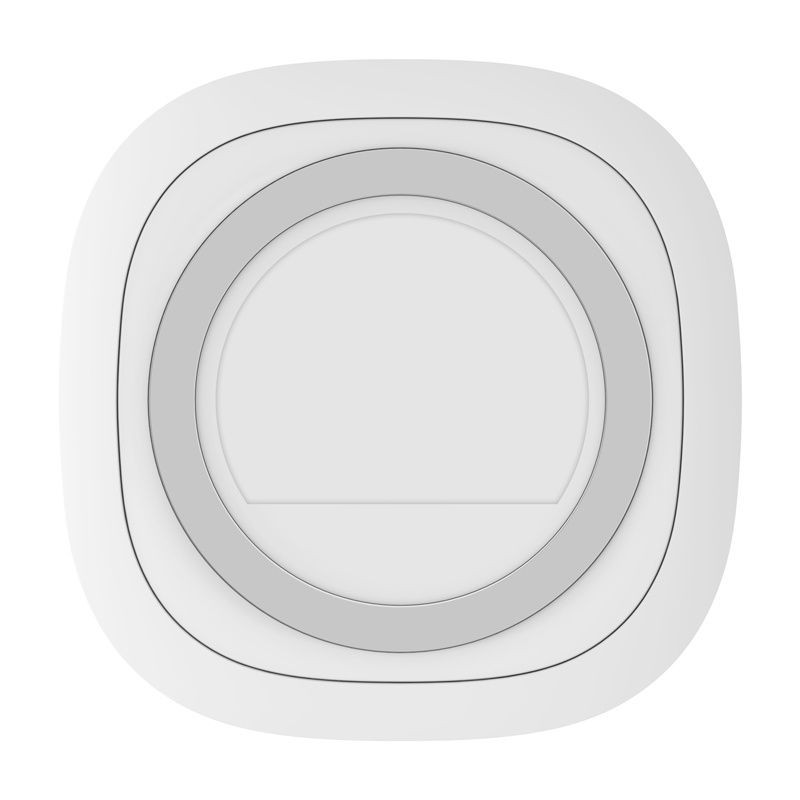 Heiman WS2GW-R WiFi - Switch: hub blanco compacto con bordes redondeados, botón central circular y puerto micro‑USB frontal, diseño minimalista y limpio. - Ítem6