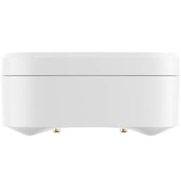 Sensor inteligente de fuga de água/inundação ZigBee SONOFF SNZB-05P com corpo branco compacto, base plana e dois contatos metálicos expostos; inclui bateria