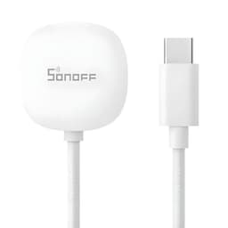 Cabo de extensão branco para detetor de inundações SNZB-05P SONOFF WLDC200 com conector USB-C e revestimento trançado, design compacto e robusto