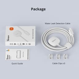 Cabo de extensão para detetor de inundações/fugas SNZB-05P SONOFF WLDC200 com cabo trançado, sensor compacto, conector e 3 presilhas de fixação