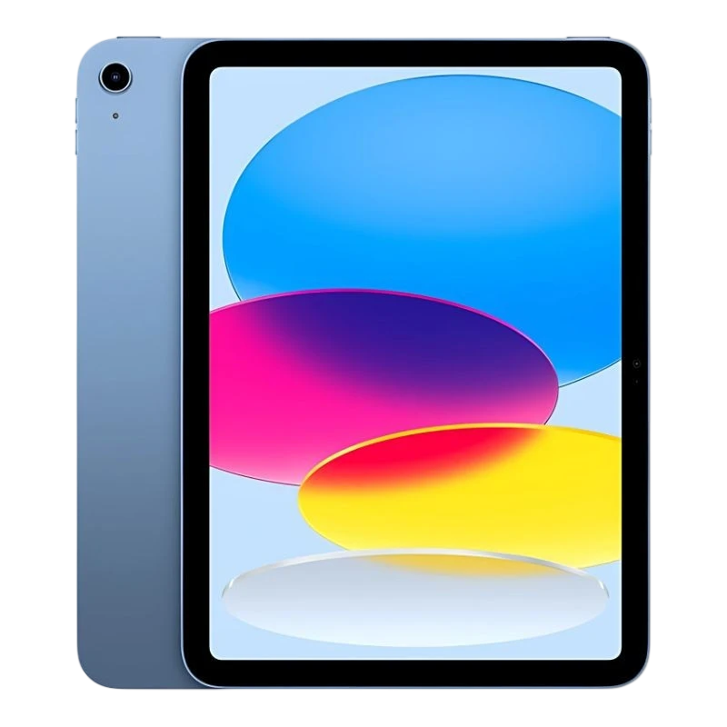 Apple iPad 2025 11 Azul con pantalla borde a borde, biseles delgados, cámara trasera única y cuerpo de aluminio; diseño elegante y moderno. - Ítem