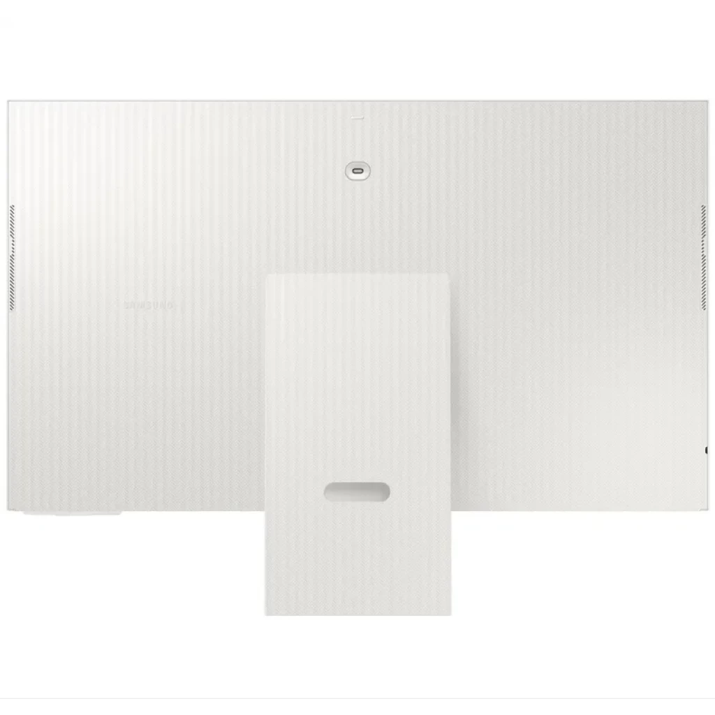 Samsung M8 M80F 32 pulgadas 4K UHD 60 Hz en color blanco, pantalla delgada con biseles mínimos, peana rectangular y webcam centrada en el borde superior - Ítem2