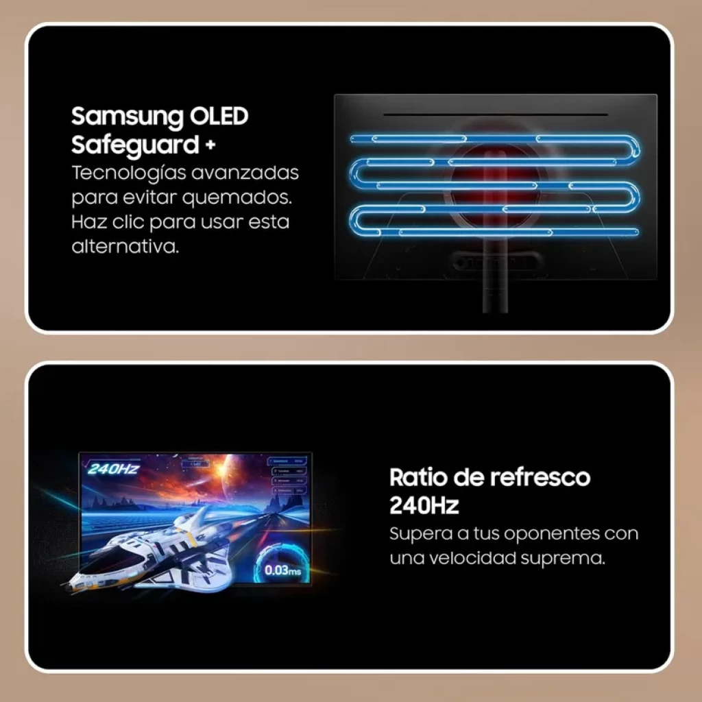 Samsung Monitor gaming 32″ G81SF Odyssey OLED G8 4K 240Hz con biseles delgados, pantalla plana luminosa y soporte metálico ajustable, diseño premium gaming - Ítem6