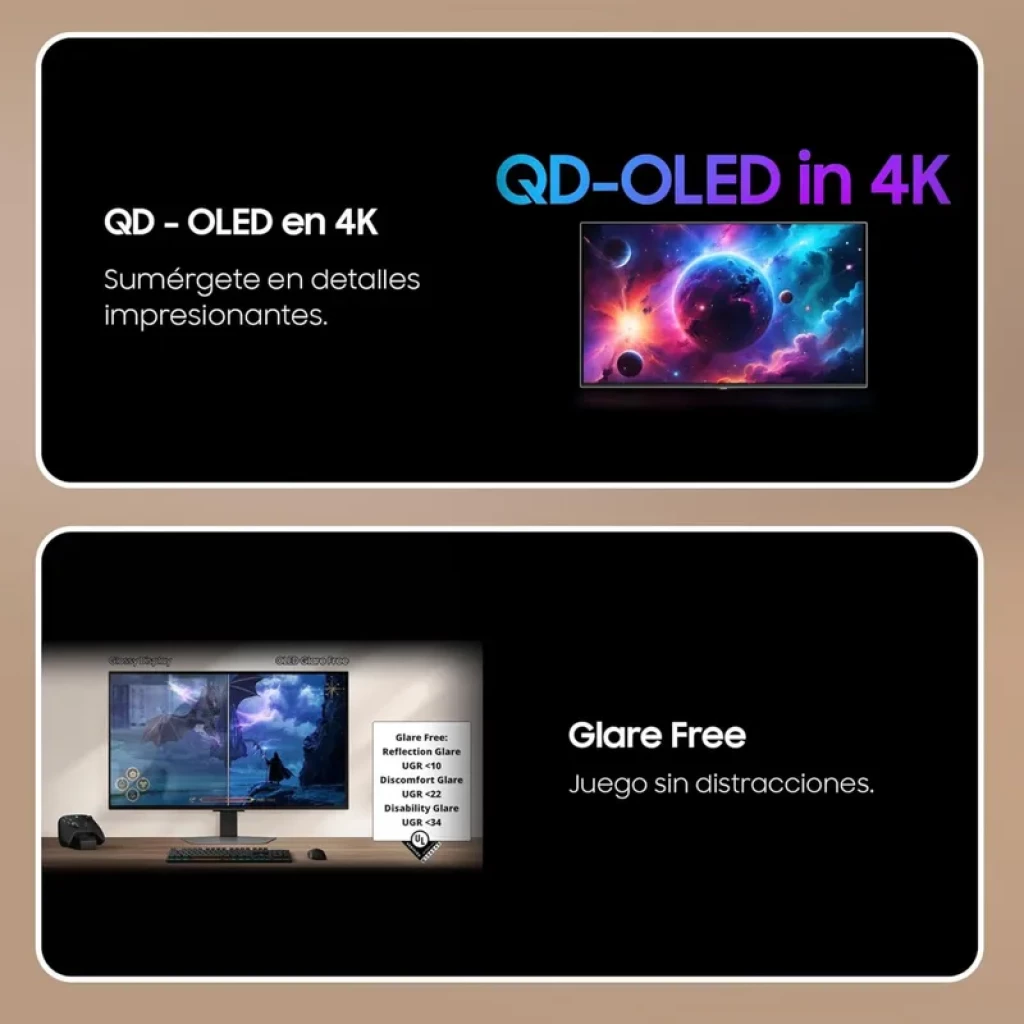 Samsung Monitor gaming 32″ G81SF Odyssey OLED G8 4K 240Hz con biseles delgados, pantalla plana luminosa y soporte metálico ajustable, diseño premium gaming - Ítem7