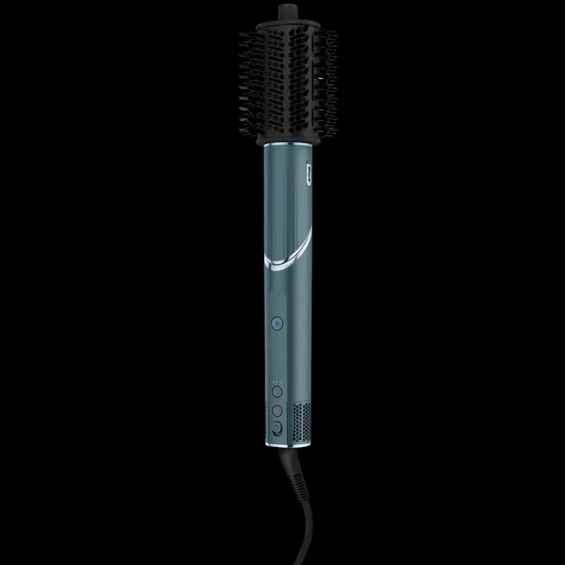 Brosse chauffante cylindrique ottanio avec poils denses, poignée ergonomique FlexStyle Shark, boutons latéraux et câble noir pour coiffage 5 en 1