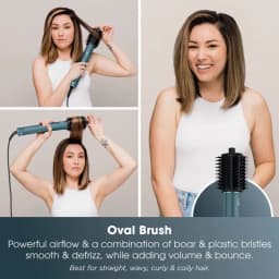 Brosse ovale pour FlexStyle Shark Styler édition limitée Ottanio, poils mixtes et flux d’air puissant pour lisser, démêler et ajouter volume et rebond