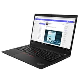 Portátil Lenovo ThinkPad T495s 14 pulgadas negro, chasis delgado, teclado QWERTZ con trackpoint, pantalla mate abierta mostrando interfaz de correo y
