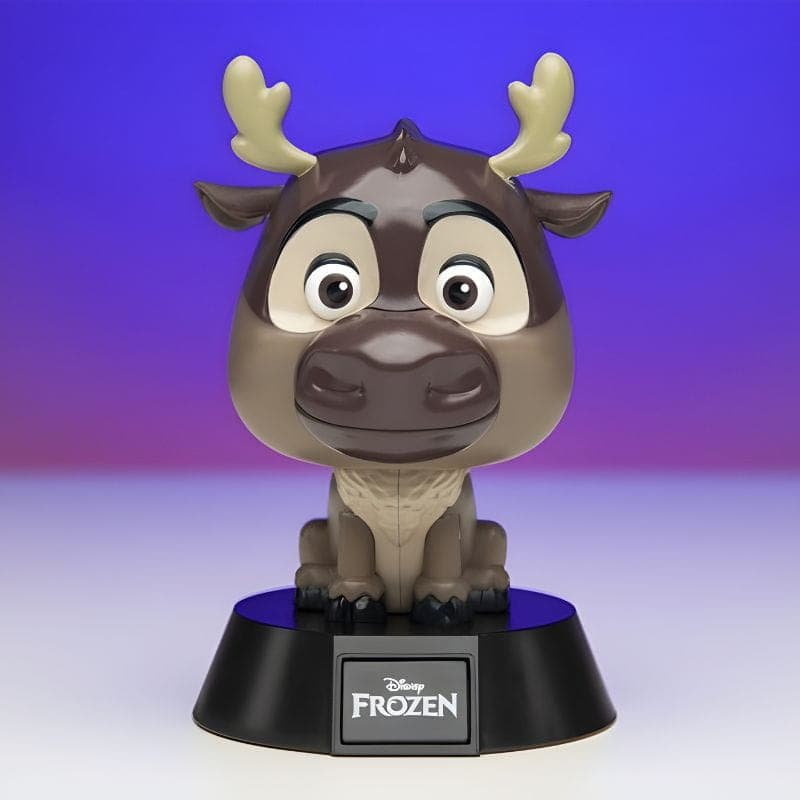Lâmpada Paladone Icon Sven Frozen: mini luminária do rena Sven com chifres e expressão fofa, luz suave decorativa, ideal para fãs da Disney e quartos