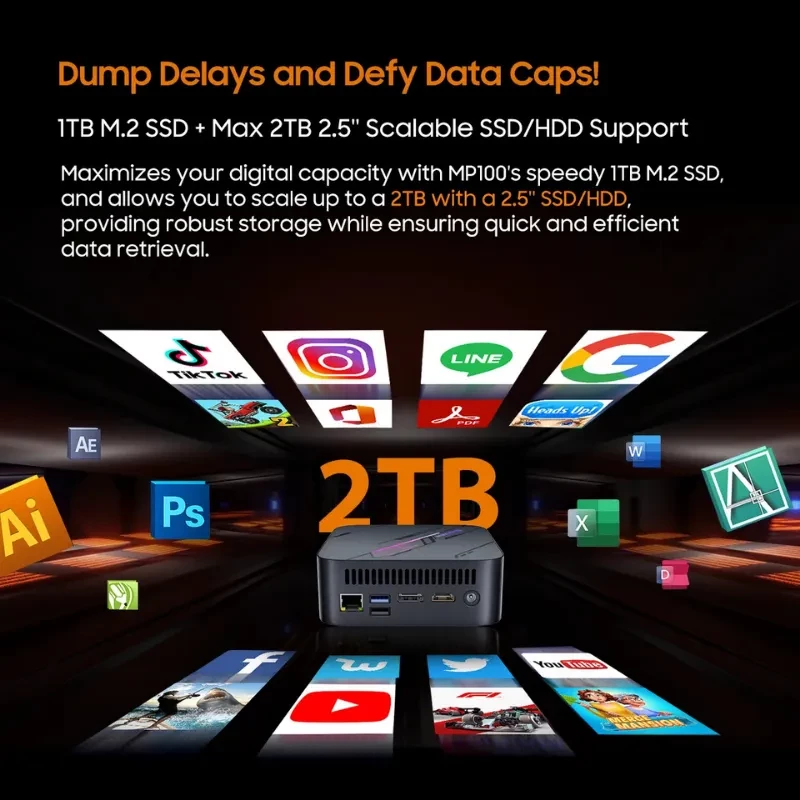 Blackview MP100 AMD Ryzen 7 5825U 16Go/1To Noir - Ítem5