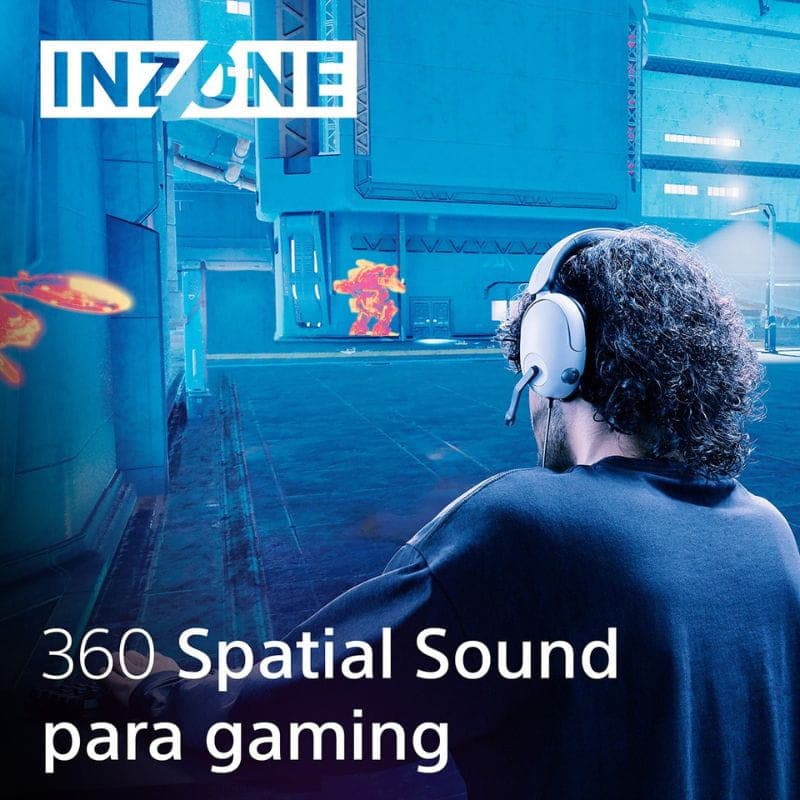 Sony Inzone H3 Blanco- Auriculares Gaming, sonido 360