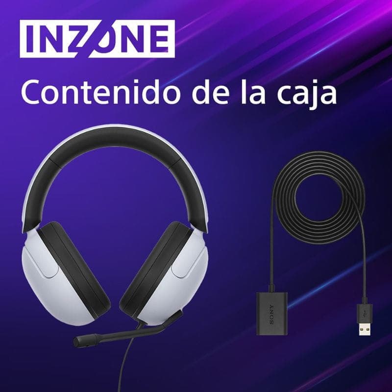 Sony Inzone H3 Blanco- Auriculares Gaming, contenido de la caja