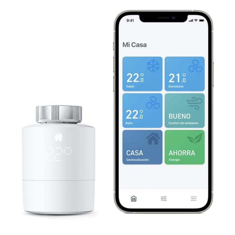 Tado Pack x4 Tête thermostatique intelligente: application mobile affichant économies d’énergie, géolocalisation, détection fenêtre ouverte et