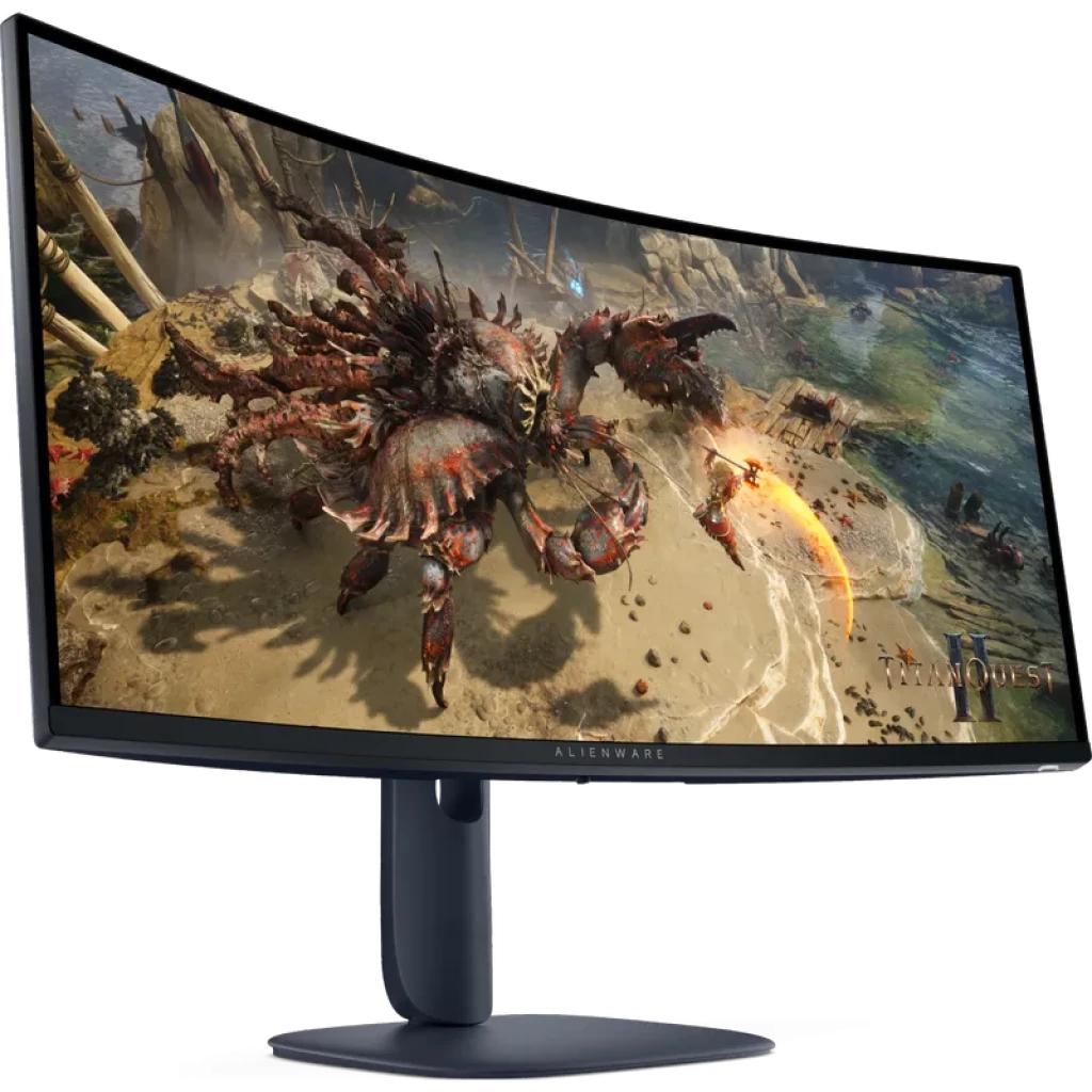 Monitor curvo ultrawide 34 pol preto, tela Wide QHD com bordas finas, base robusta, imagem imersiva para jogos com ação em tela ampla - Item1