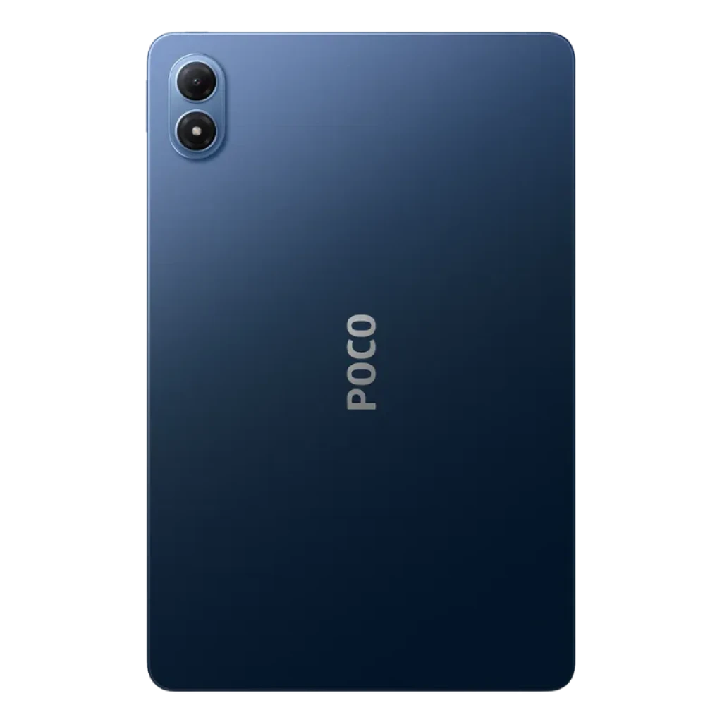 Xiaomi Poco Pad M1 Wifi azul com tela grande de bordas finas, câmera dupla traseira vertical e acabamento fosco; 8GB RAM e 256GB armazenamento. - Item3