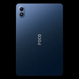 Xiaomi Poco Pad M1 Wifi 8Go 256Go Bleu avec dos en aluminium bleu foncé, logo POCO centré et double capteur photo vertical en haut à gauche