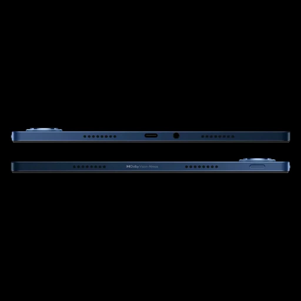 Xiaomi Poco Pad M1 Wifi 8Go 256Go Bleu, bords fins bleu nuit, double grille de haut‑parleurs, port USB‑C central et prise audio, module photo discret