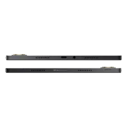 Xiaomi Poco Pad M1 Wifi 8Go/256Go Gris vu de côté, châssis fin gris, ports USB-C et jack 3,5 mm, multiples haut-parleurs, module photo arrière proéminent