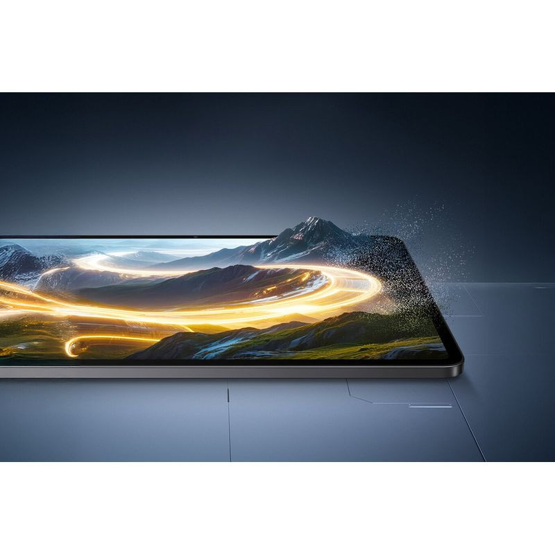 Xiaomi Poco Pad X1 Wifi 8GB/512GB Cinzento com corpo fino cinza, tela ampla bordas finas, módulo de câmera traseira quadrado com detalhe dourado e logo POCO - Item1