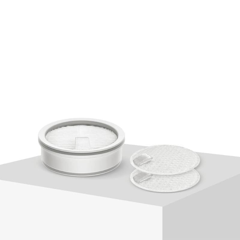 Pack de filtres pour Aspirateur Xiaomi Vacuum Cleaner P30 avec cartouche ronde plissée et deux disques blancs texturés, design blanc épuré