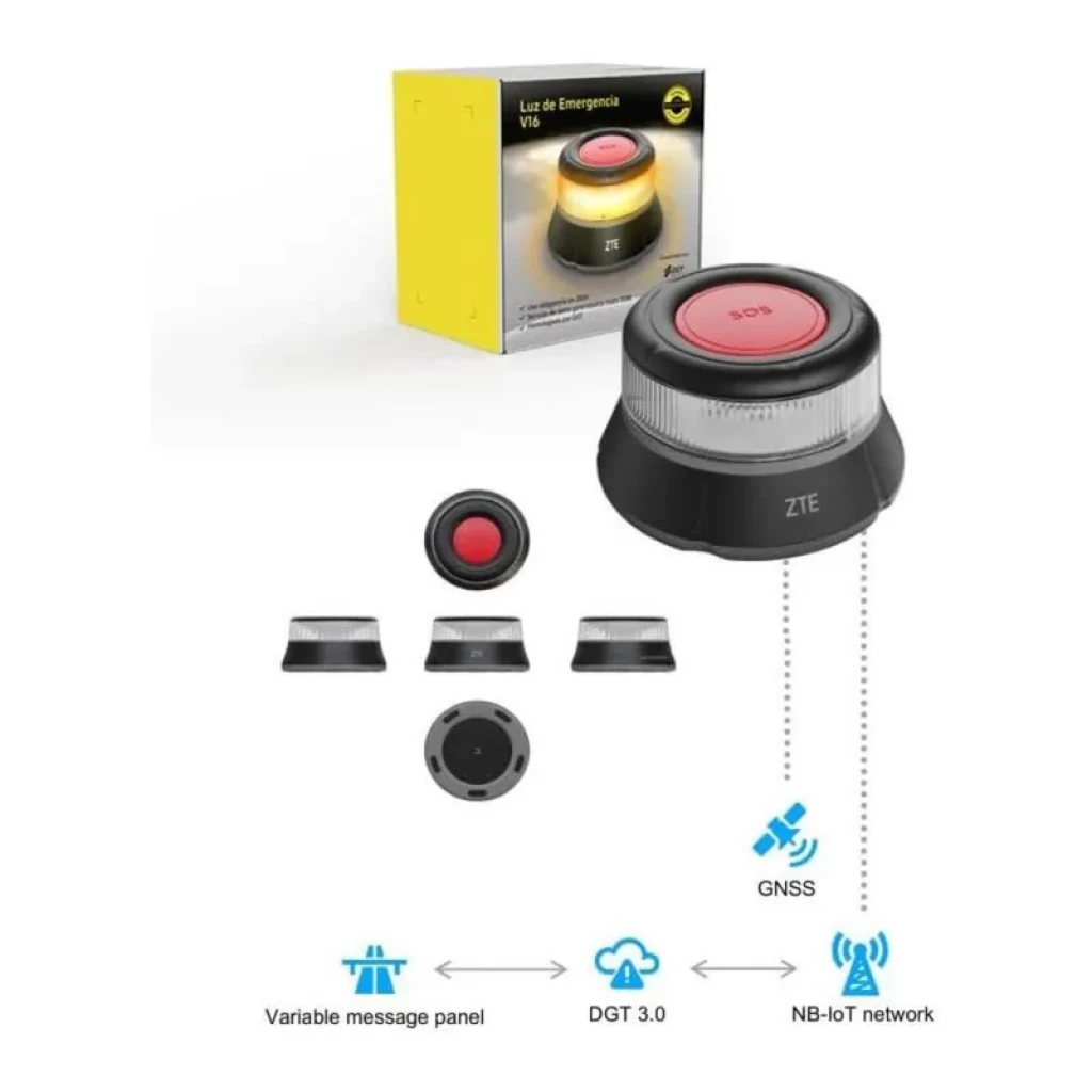 ZTE E1 V16 IP54 Homologué DGT avec géolocalisation connectée - Balise d'urgence pour voiture - Ítem6