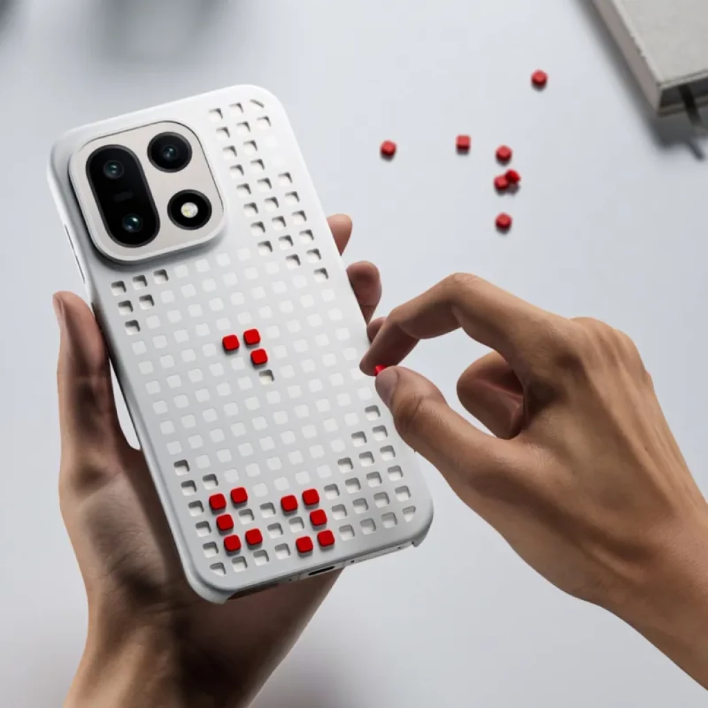 Coque magnétique OnePlus 15 Hole-pattern Gris - Ítem4