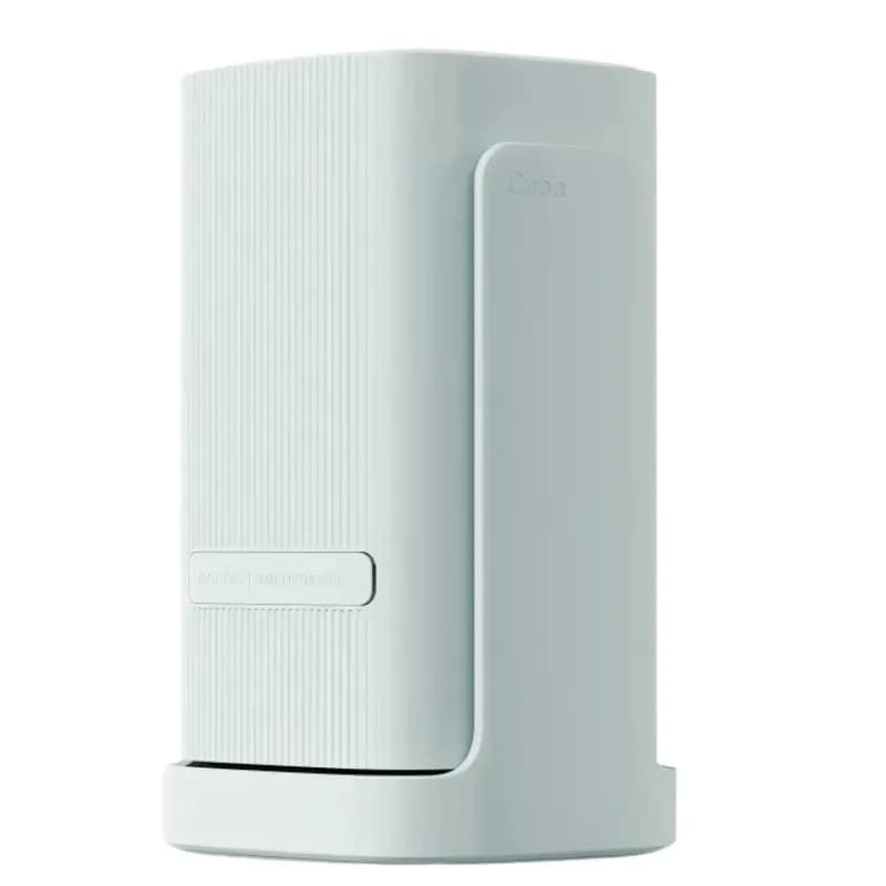 Proyector Wanbo Cube 1 en azul cielo, diseño cúbico compacto con soporte giratorio 360°, lente frontal prominente y acabado minimalista HD con Wi‑Fi