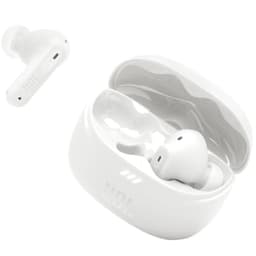 JBL Tune Beam 2 Blanco: audífonos intraaurales true wireless en color blanco mate, diseño compacto con puntas de silicona y vástago corto con logotipo JBL.