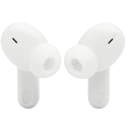 Estuche de carga blanco con logo “TUNE BEAM 2” en relieve; diseño compacto y minimalista para los JBL Tune Beam 2 Blanco.