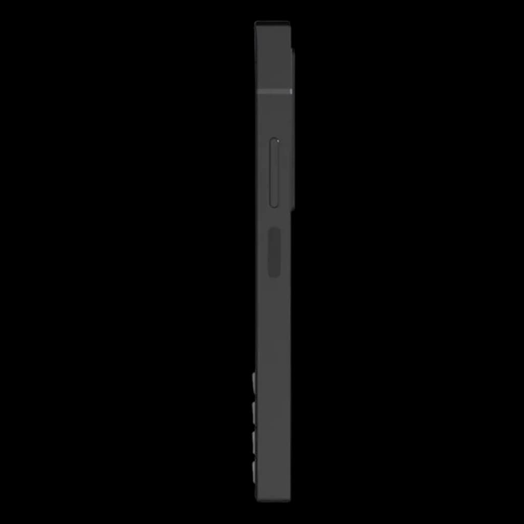 Unihertz Titan 2 5G Dual SIM 12GB/512GB visto de perfil: cuerpo robusto negro, borde plano, botones laterales texturizados y ranura para SIM en el lado