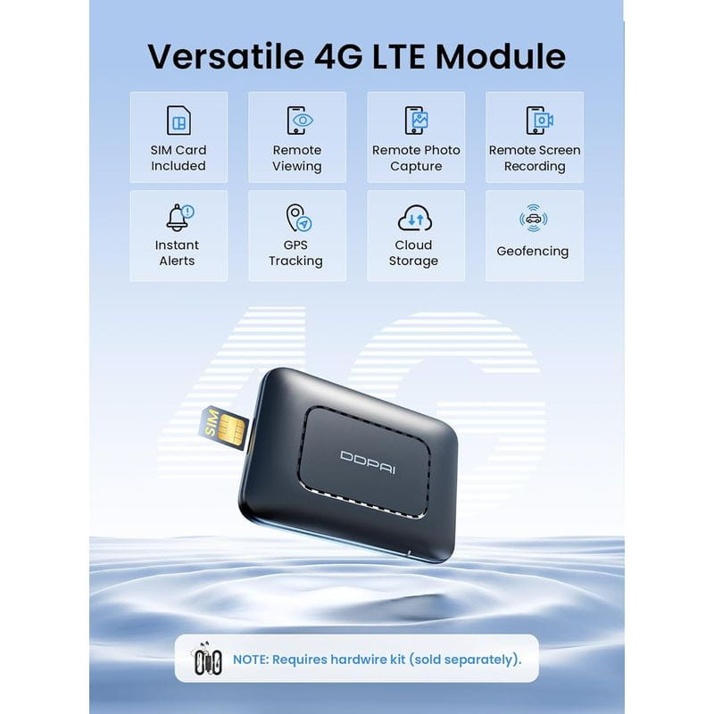 DDPAI 4G Cloud Box noir mat, boîtier compact rectangulaire aux bords arrondis, surface lisse avec logo central, fentes latérales discrètes pour ventilation. - Ítem2