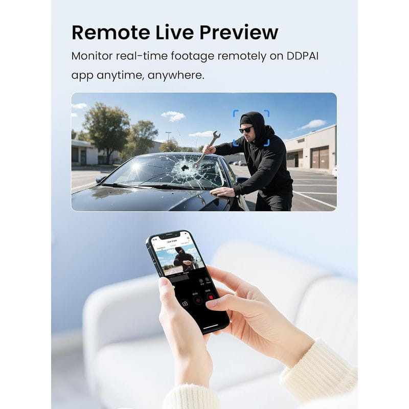 DDPAI 4G Cloud Box noir mat, boîtier compact rectangulaire aux bords arrondis, surface lisse avec logo central, fentes latérales discrètes pour ventilation. - Ítem4