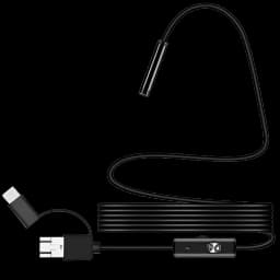 Endoscópio digital de 8 mm com foco automático e 5 MP (USB-A/MicroUSB/Tipo C) – Cabo flexível – 3,5 m