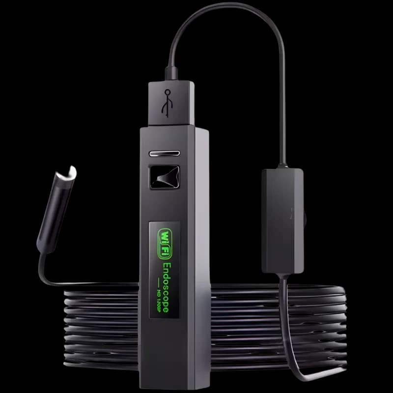 Endoscópio WiFi 8 mm com foco automático 5 MP (Android/iPhone) – Cabo rígido – 5 m