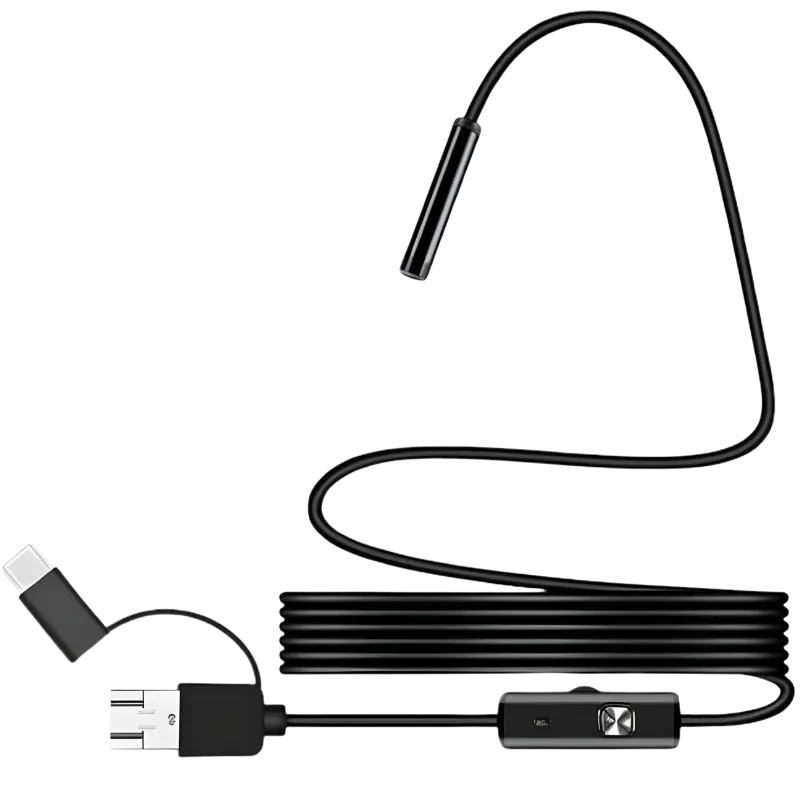 Endoscope numérique 8 mm grand angle 1080p (USB-A/MicroUSB/Type-C) – Câble flexible – 3,5 m - Ítem