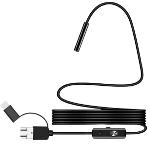 Endoscopio Digital 8mm Gran angular 1080p (USB-A/MicroUSB/Type-C) –Cable flexible – 3.5 m