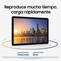 Samsung Galaxy Tab A11+ 11" Prata com tela ampla, bordas finas e corpo metálico; destaque para bateria 7040mAh e carregamento rápido 25W Wi‑Fi 6GB/128GB