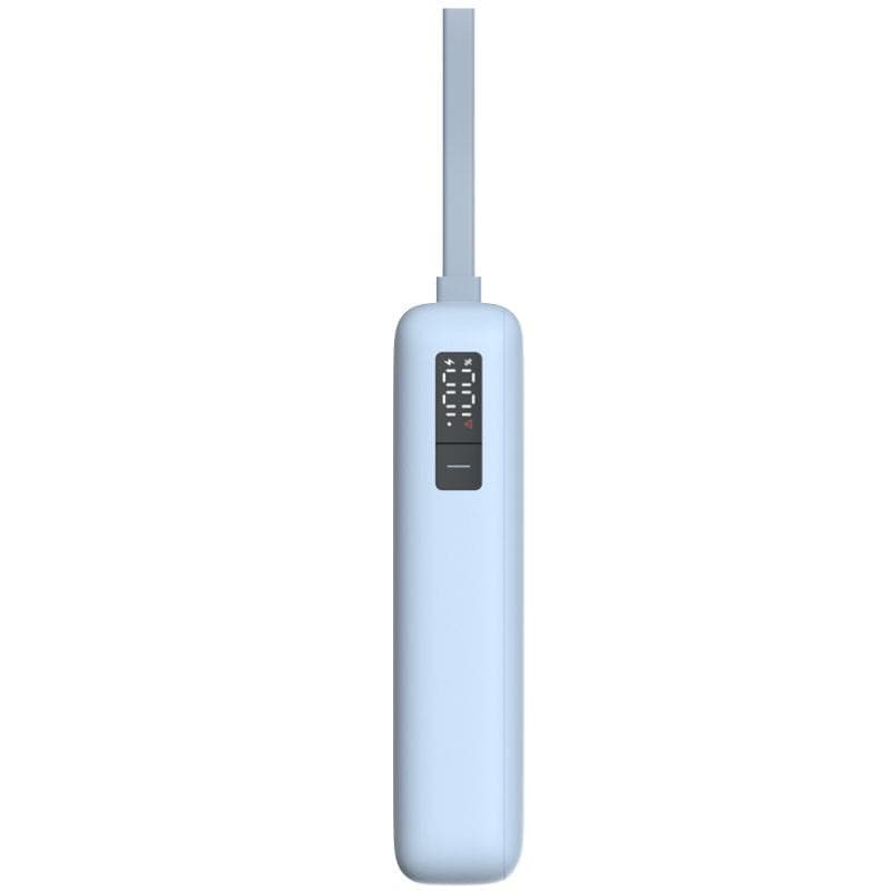 Xiaomi Power Bank 10000mAh 67W Azul Hielo con cable integrado; cuerpo esbelto azul, pantalla LED frontal para nivel de carga y puerto único alineado