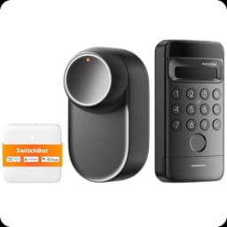 Fecho inteligente SwitchBot Ultra 3 em 1 com painel de controlo Hub Mini Matter e teclado Vision