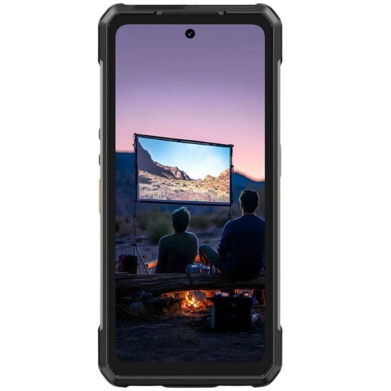 Ulefone Armor 34 Pro Plus 5G preto, robusto, tela 6,95 pol, corpo reforçado com botões laterais e ventilação, espessura robusta e design antiderrapante