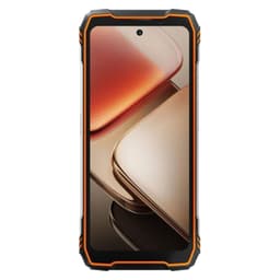 Blackview XPLORE 1 Pro 5G laranja rugged, corpo robusto com detalhes cinza, tela frontal secundária, dupla câmera traseira, botões laterais e vedação