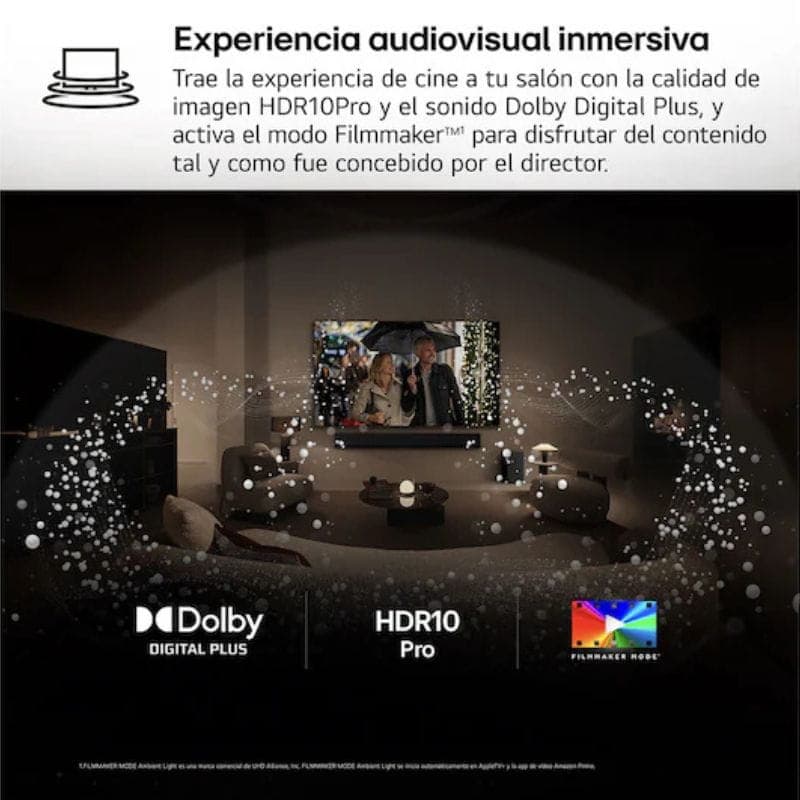 LG 43QNED70A6A 43 pouces 4K QNED AI Smart TV avec cadre fin, couleurs vives, pieds stables, ports HDMI USB LAN et sortie optique, Wifi intégré