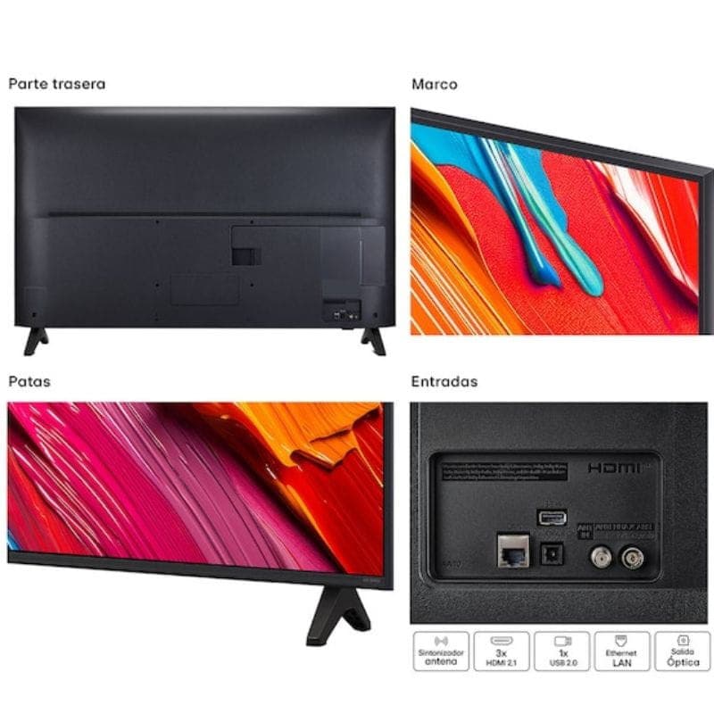 LG 43QNED70A6A 43 pouces 4K Ultra HD QNED avec AI, contraste élevé et couleurs vives, Dynamic Tone Mapping sur 2040 zones, Smart TV Wi‑Fi