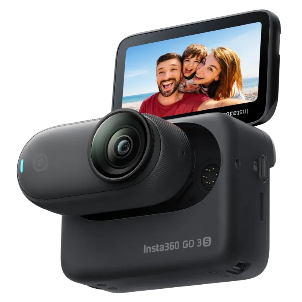 Insta 360º GO 3S Preto, câmara desportiva compacta com lente grande angular e ecrã tátil rebatível para pré-visualização e controlo frontais - Item1