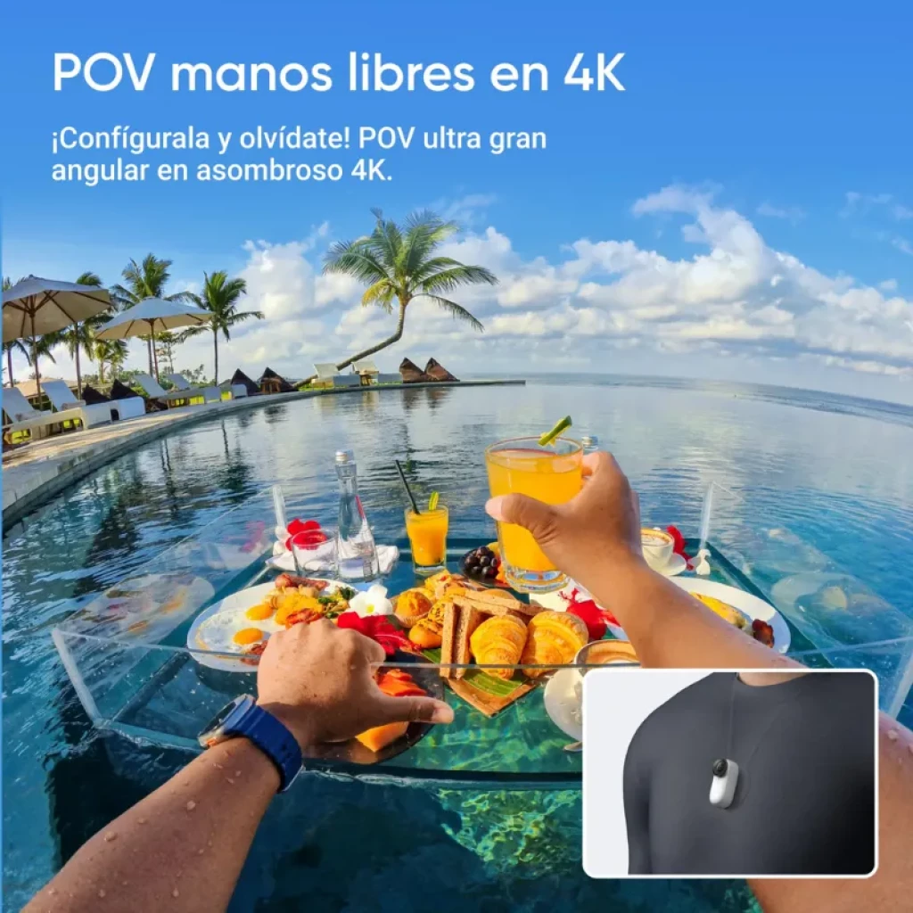 Insta 360º GO 3S Preto, câmara desportiva compacta com lente grande angular e ecrã tátil rebatível para pré-visualização e controlo frontais - Item5