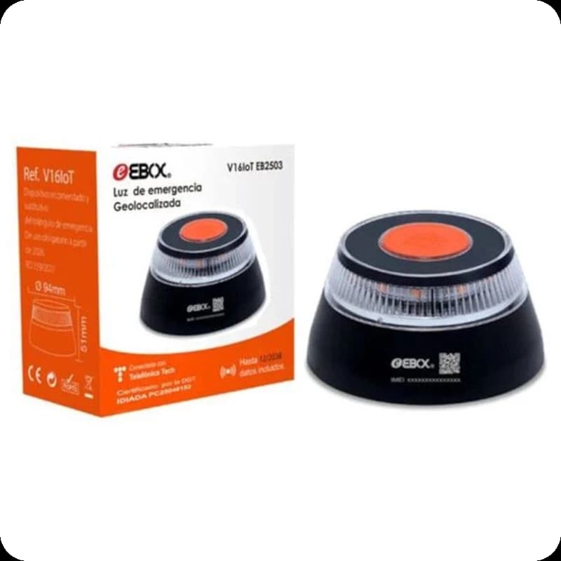 Ebox V16 IoT DGT com geolocalização conectada - Baliza de emergência para automóvel