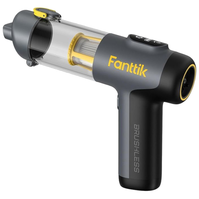 Fanttik Slim V9 Mix - Aspirateur à main sans fil compact, corps gris et jaune, réservoir transparent, filtre cylindrique, moteur brushless, design ergonomique - Ítem